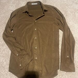 Men’s Zara Velvet Felt Button Down Long Sleeve shirt